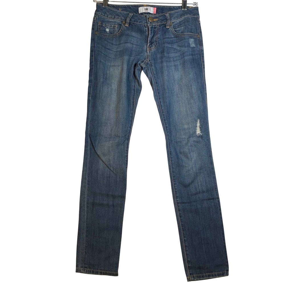 Cabi Jeans Slim Boyfriend Blue Wash Distressed Denim Pants Women‎ Size 0